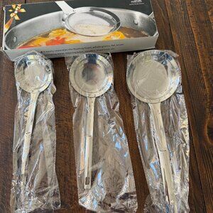 Food Strainer Spoons - Stainless Steel - New - 3 Pieces